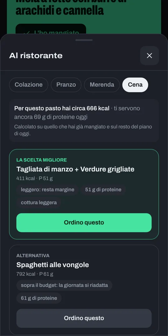 La modalità ristorante con la scelta migliore